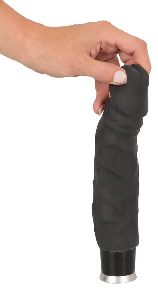 Вібратор реалістичний Nature Skin Big Vibe 23 см чорний - фото 5