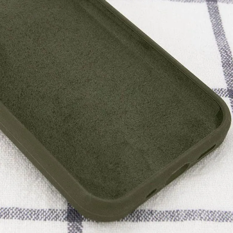 Чехол Epik Silicone Case Full Protective (AA) NO LOGO для Apple iPhone 13 (6.1) Зеленый / Dark Olive - фото 2