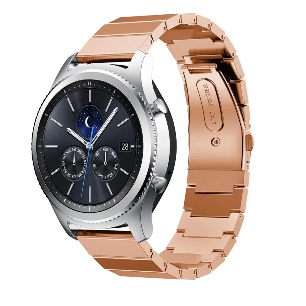 Металевий ремінець Watchbands Stainless Steel для Samsung Gear S3 Samsung Galaxy Watch 46mm Silver - рожево-золотий (WB005METALROSEGOLD) - фото 2
