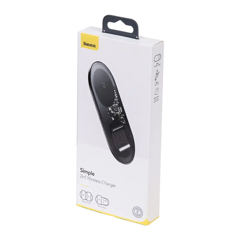 Бездротовий зарядний пристрій Baseus Simple 18W 2 in 1 Crystal (WXJK-A01) - фото 7