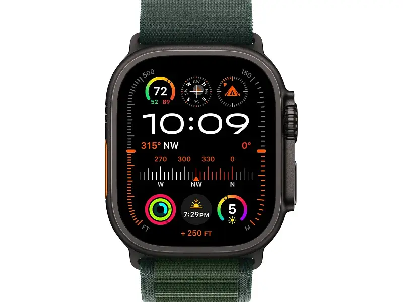 Смарт-годинник Apple Watch Ultra 2 GPS + Cellular 49mm Black Titan. Case w. Dark Green Alpine Loop - Large (MX4T3) - фото 2