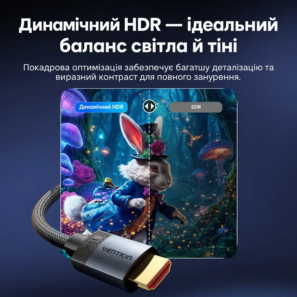 Кабель HDMI Vention ALVHH 2.2 16K 60 Гц 2 м сірий (ALVHH) - фото 14