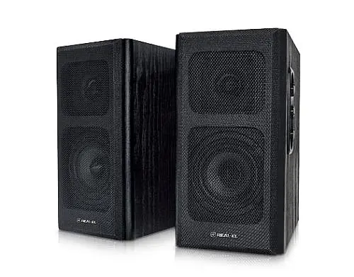 Колонки 2.0 REAL-EL S-250 Black, 2 x 10 Вт, МДФ, живлення від мережі 220V, керування збоку (S-250)