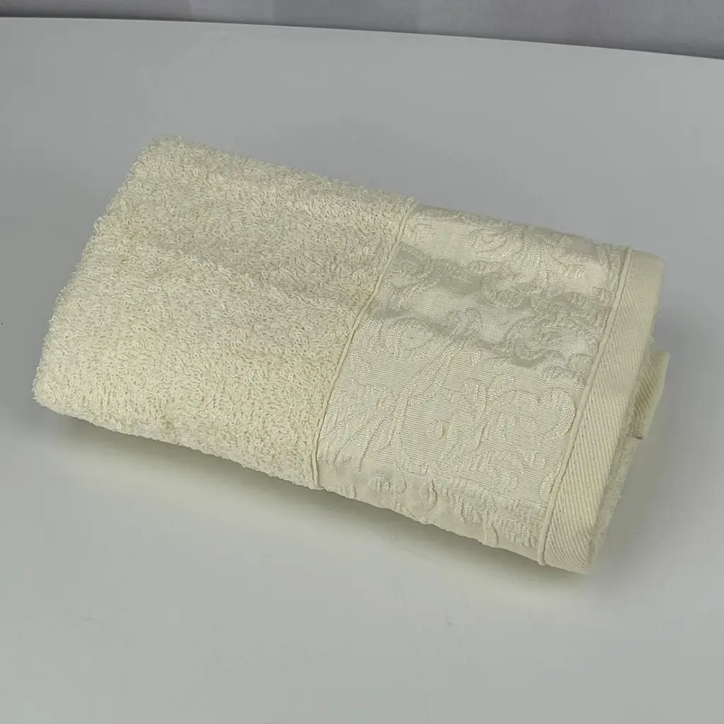 Рушник для обличчя махровий Febo Vip Cotton Botan Туреччина 6399 молочний 50х90 см - фото 6