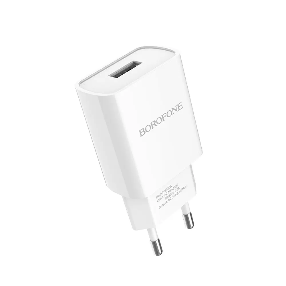 Зарядний пристрій Borofone BA20A USB білий - фото 4
