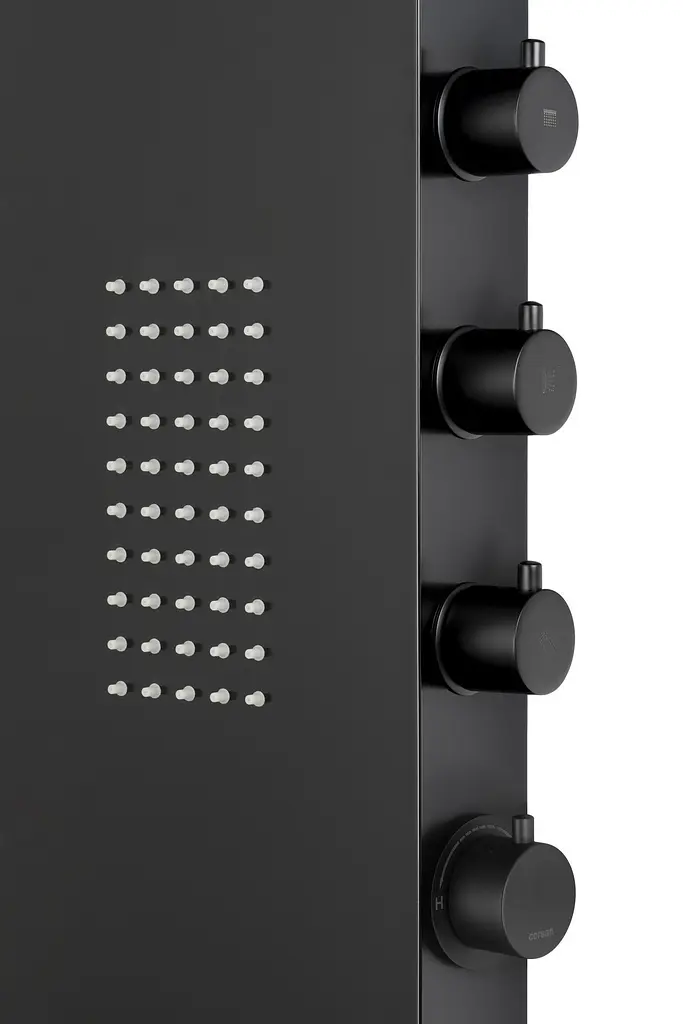 Душова панель Corsan Duo black LED A777MBLLED, Чорний матовий - фото 3