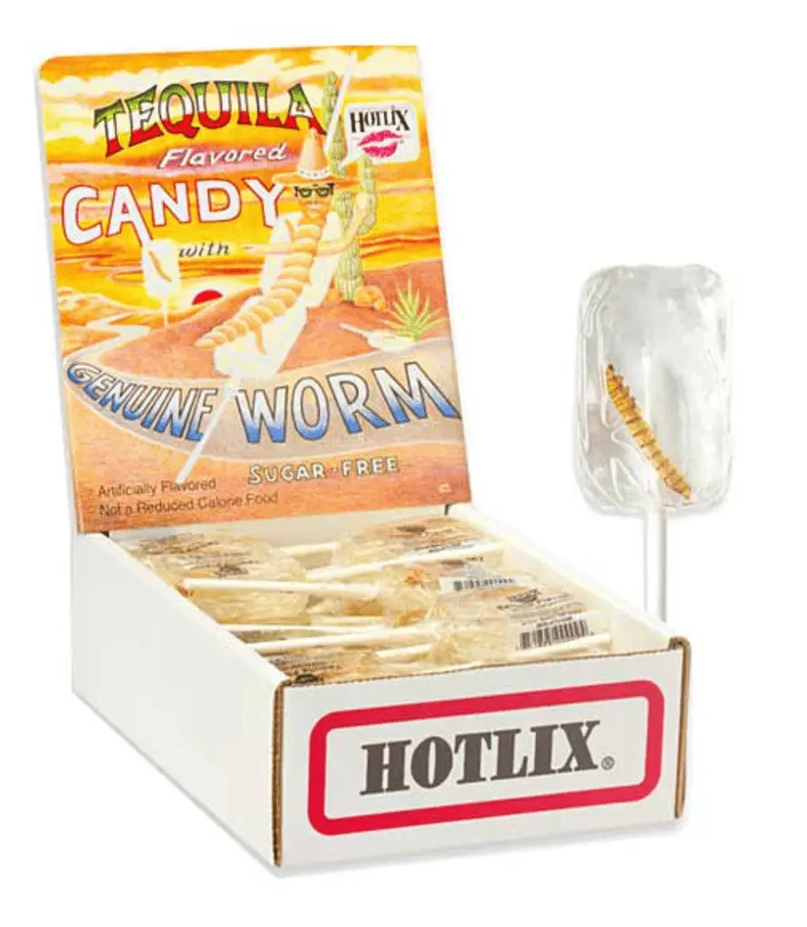 Льодяник із комахою Hotlix Tequila Flavored Lollipop with Real Worm Sugar-Free 28г - фото 4