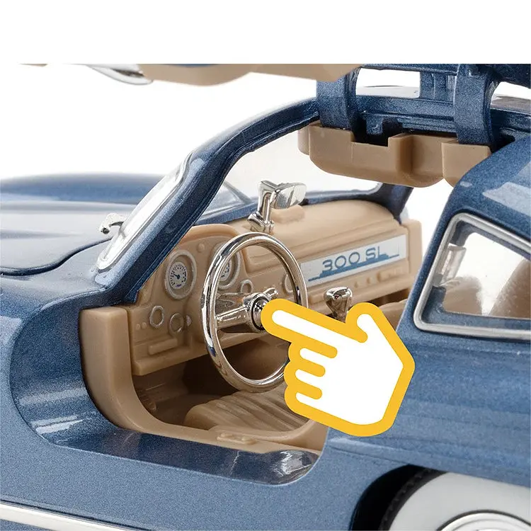 Колекційна металева модель автомобіля АвтоЕксперт Mercedes-Benz 300SL Gullwing з інерцією, світлом та звуком 1:24 - фото 4