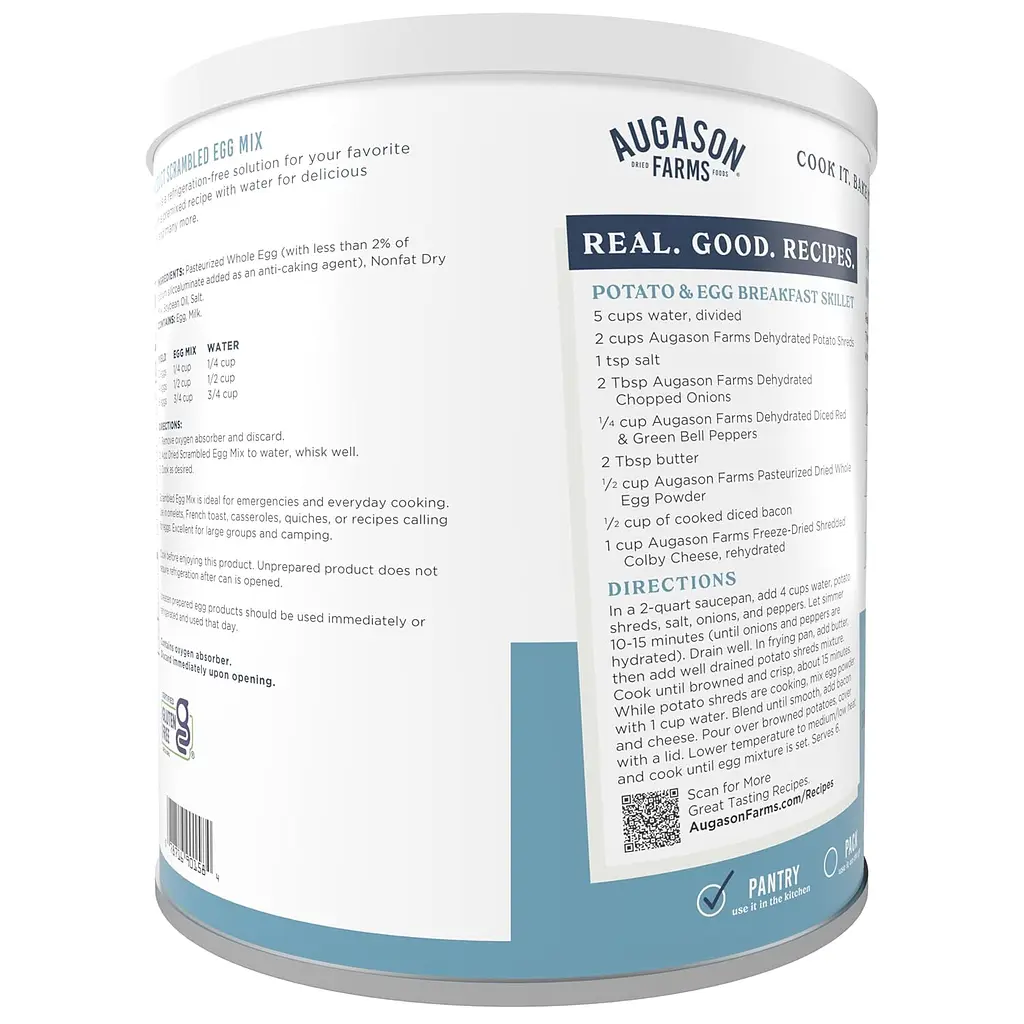 Сублімовані яйця для приготування омлету з великим терміном придатності 10 років Augason Farms, 57 порцій (101094) - фото 2
