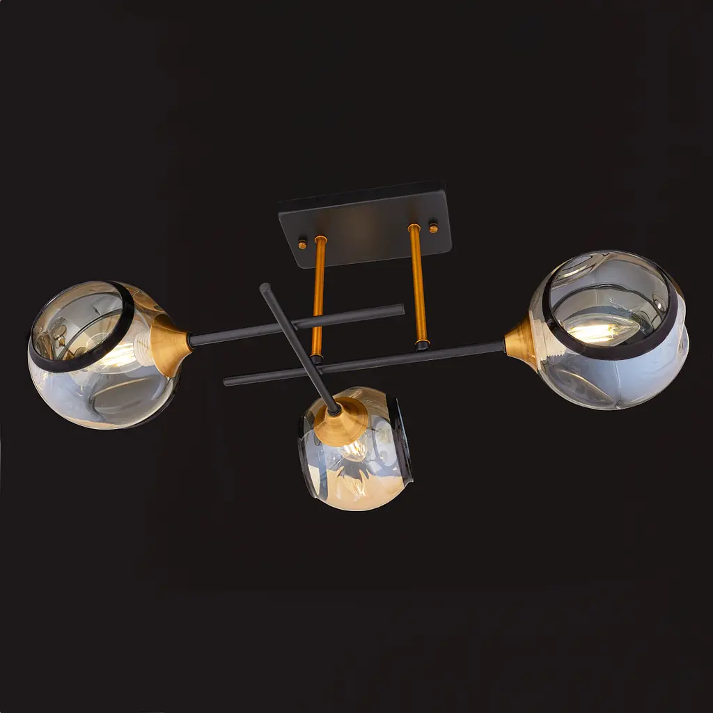 Люстра потолочная Brille Е27 180W BK/JGT (BL-699C/JGT (BL-699C/3) - фото 4