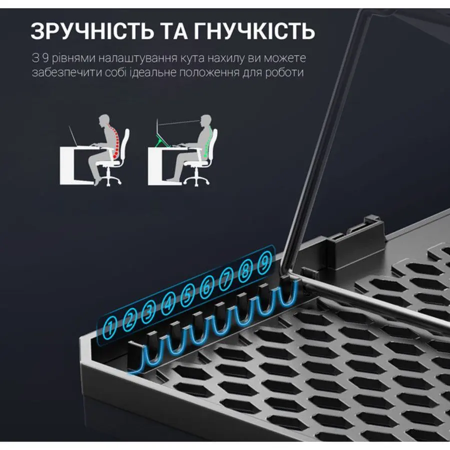 Охлаждающая подставка для ноутбука до 17,3 дюйма GamePro GPCP-940 6xfans - фото 7
