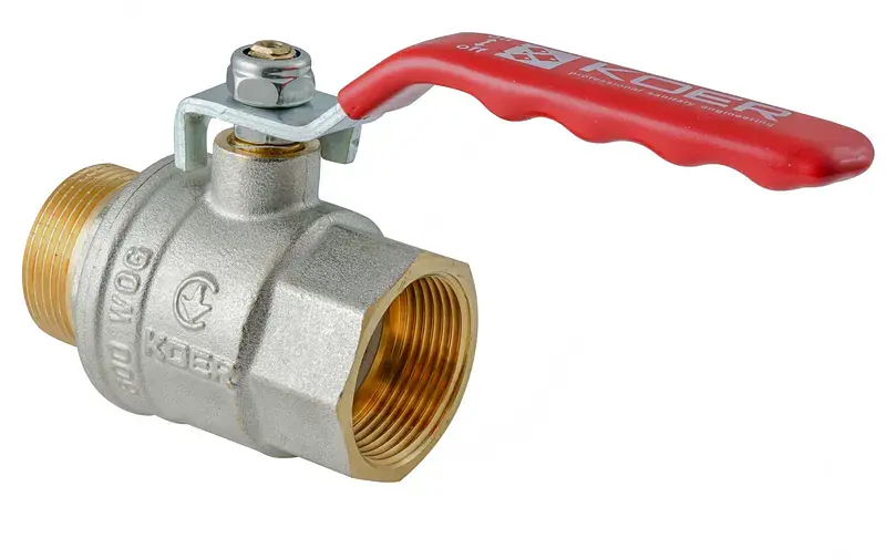 Кран кульовий ГШВ Koer Extreme KE.215-32 - 1 1/4" FM ручка "важіль" червона KR5753