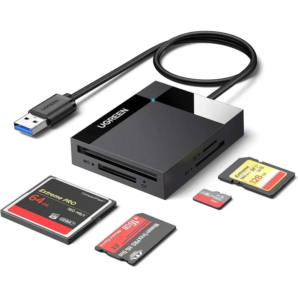 Card Reader USB 3.0 SD/TF/CF/MS 4 в 1 кабель 0.5м CR125 Ugreen (30333) - фото 2