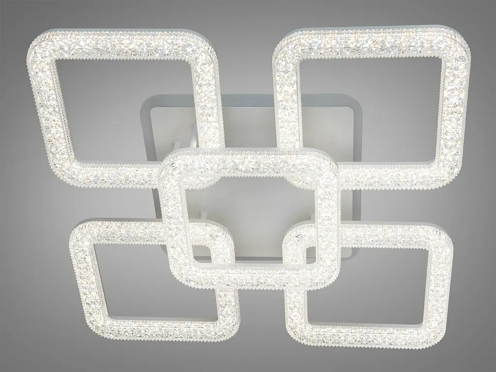 Люстра стельова LED Diasha 2205/4+1WH, 80W, 3200K-6500K, білий акрил, сучасний стиль для дому - фото 3