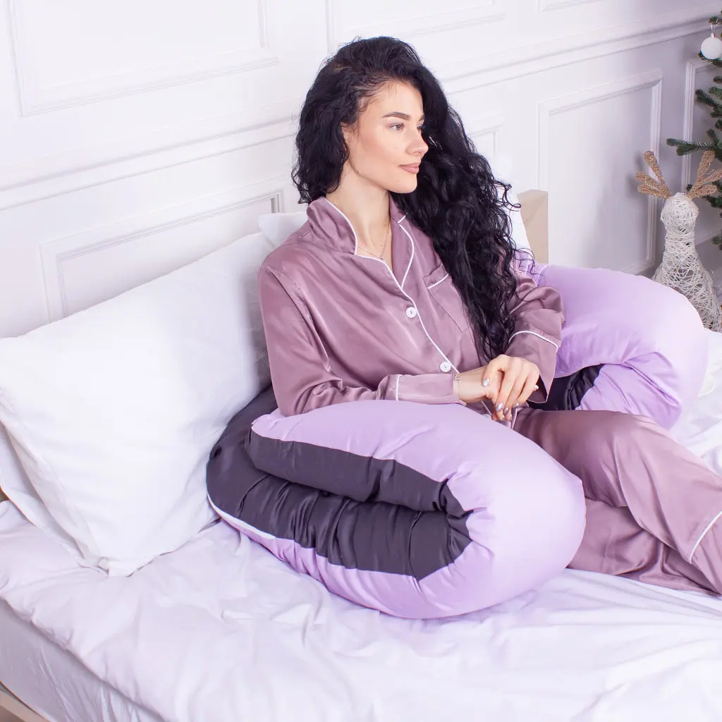 Подушка MirSon для вагітних і відпочинку Delicate Satin №8030 U-подібна Lupine (2200006178682) - фото 6