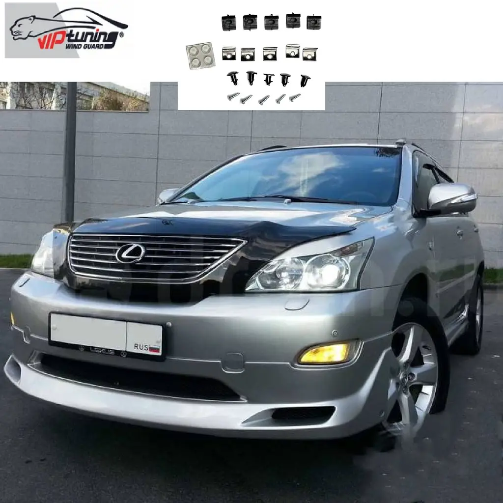 Дефлектор капоту мухобійка Lexus RX 1997-2003 з рамкою під решітку радіатора Євро Кріплення (Vip Tuning) LX02 - фото 2