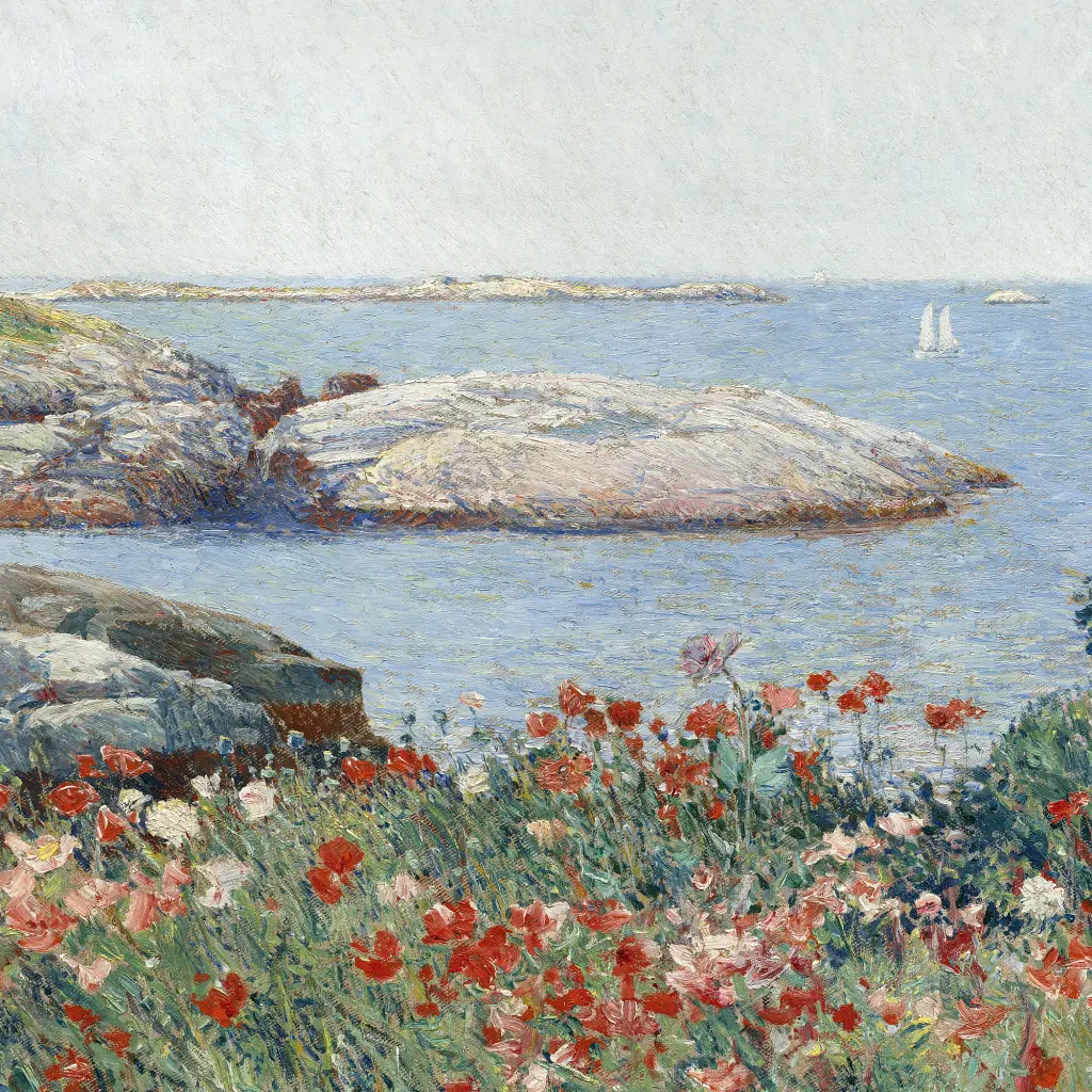 Інтер'єрна картина Маки на острові Шолз, Чайлд Хассам, Childe Hassam, Poppies, репродукція картини, 48×60 см (id7018) - фото 6