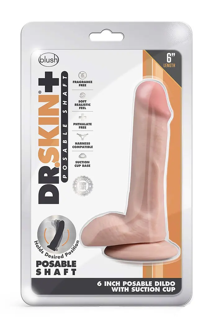 Фаллоимитатор Dr. Skin+ Posable Shaft 6 Inch 15.2 см телесный - фото 2