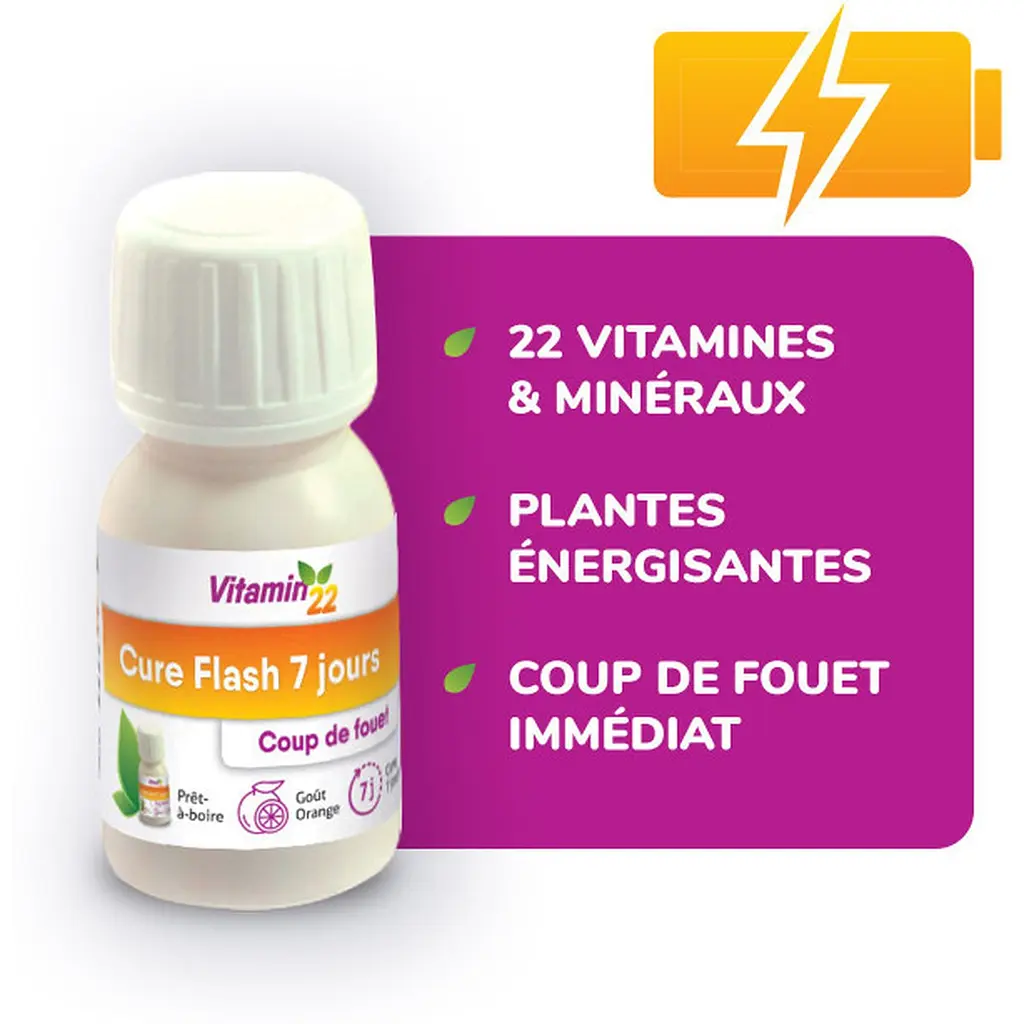 Вітамінно-тонізуючий бустер Vitamin’22 Cure Flash 7 days 7 флаконів-доз - фото 2