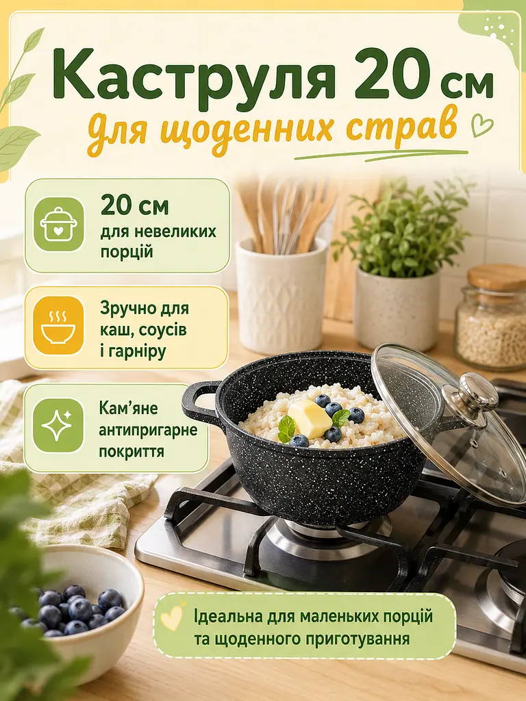 Набір посуду 10 предметів чорний з антипригарним покриттям, каструлі та сковорода для індукції (49675917) - фото 4