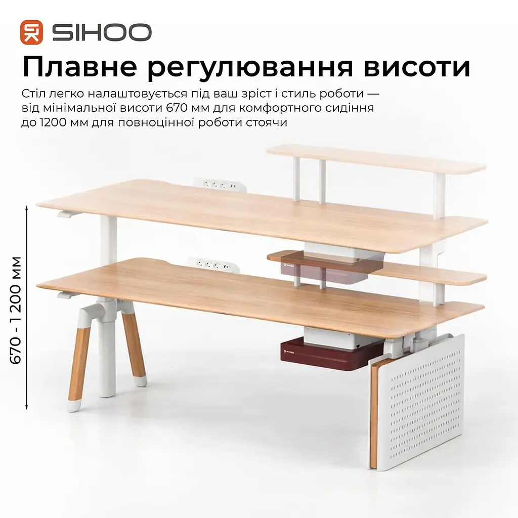 Геймерский стол Sihoo D07 1.6m Maple/White (D07B-102/D07J-102-AB) - фото 14