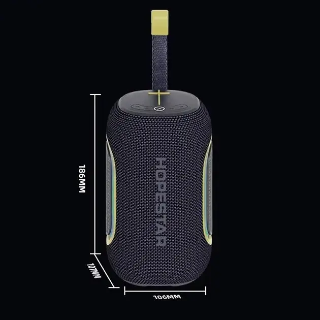Колонка портативная Hopestar P65 20W Bluetooth + подсветка RGB LED черная - фото 6
