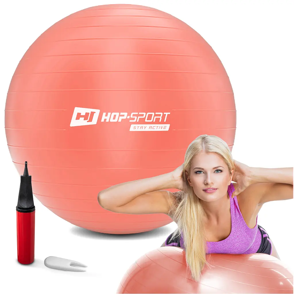 Фітбол Hop-Sport 75см рожевий + насос 2020 - фото 3