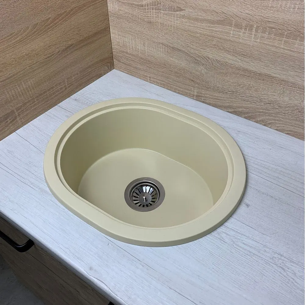 Кухонна мийка Adamant CIRCUM ivory 500x425x180 мм, без крила 50 см - фото 3