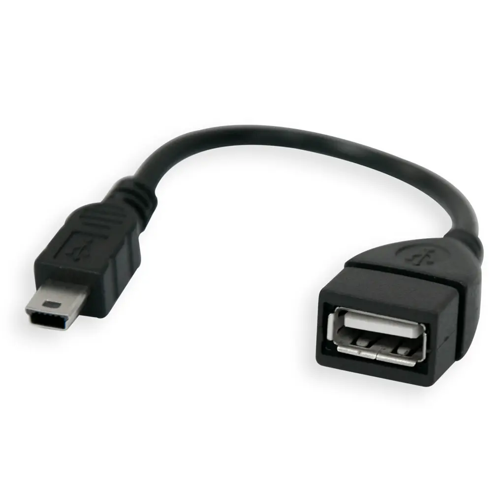 Кабель OTG, переходник USB на mini-USB тип B, черный, адаптер для смартфона и планшета 10 см - фото 3