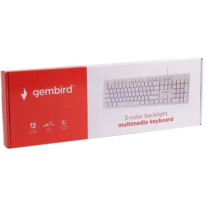 Клавіатура дротова Gembird KB-UML3-01-W-UA USB White з підсвіткою - фото 5