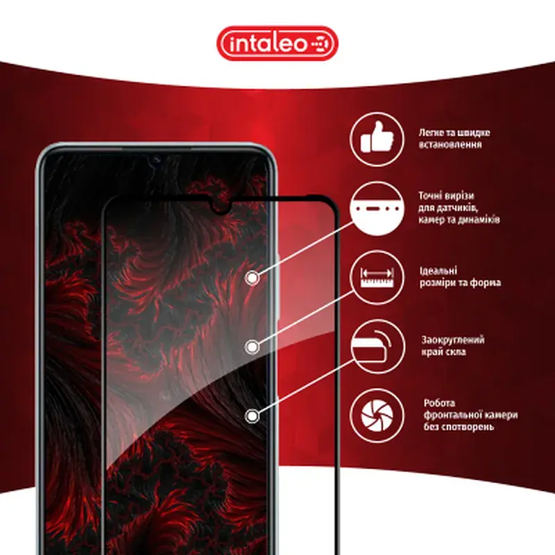 Скло захисне Intaleo Full Glue ZTE Blade A72S Black (1283126575839) - фото 3