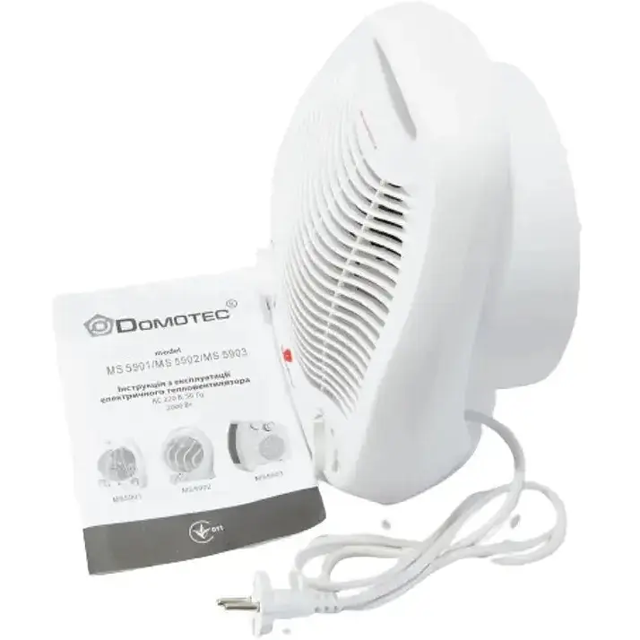 Тепловентилятор (дуйка) Domotec MS-5901 электрический с регулируемым термостатом, защитой от перегрева, спиральным нагревательным элементом 2000 Вт - фото 3