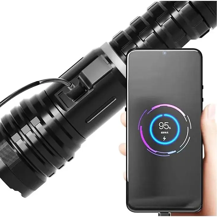 Ручний ліхтар RB-267 акумуляторний із зумом Zoom P99 18650 Type-C - фото 4