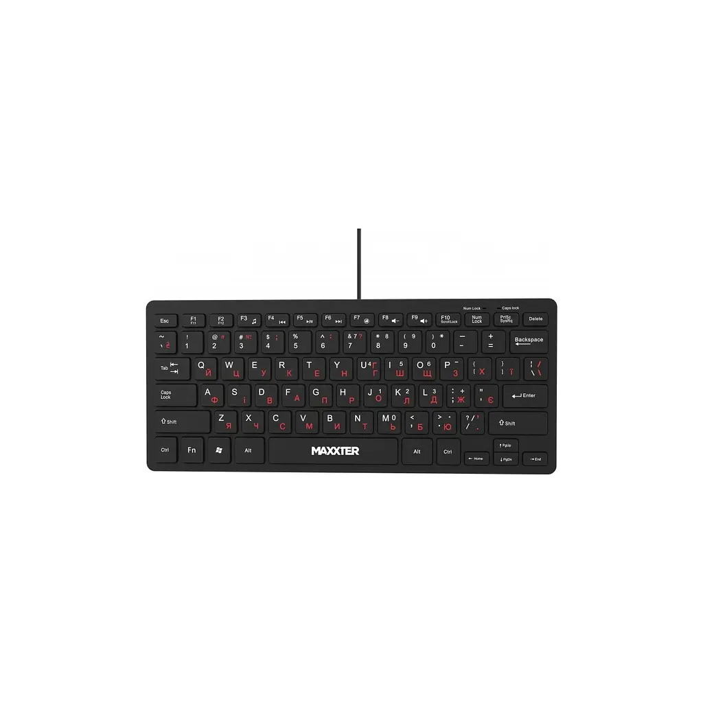 Клавіатура Maxxter KBM-C01B-UA USB UA Black (KBM-C01B-UA)