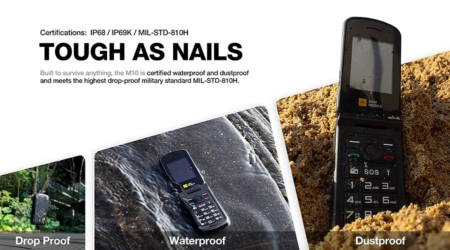 Смартфон раскладной AGM M10 Flip 4G черный - фото 5