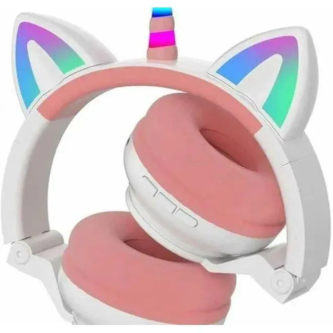 Дитячі бездротові навушники Opt-Top Єдиноріг Cat STN-27 LED Bluetooth з котячими вушками (1756375322) - фото 2
