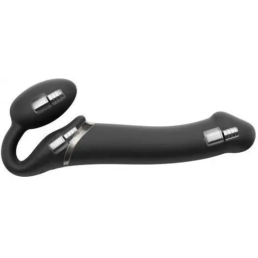 Безремінний страпон з вібрацією Strap-On-Me Vibrating Black M - фото 2