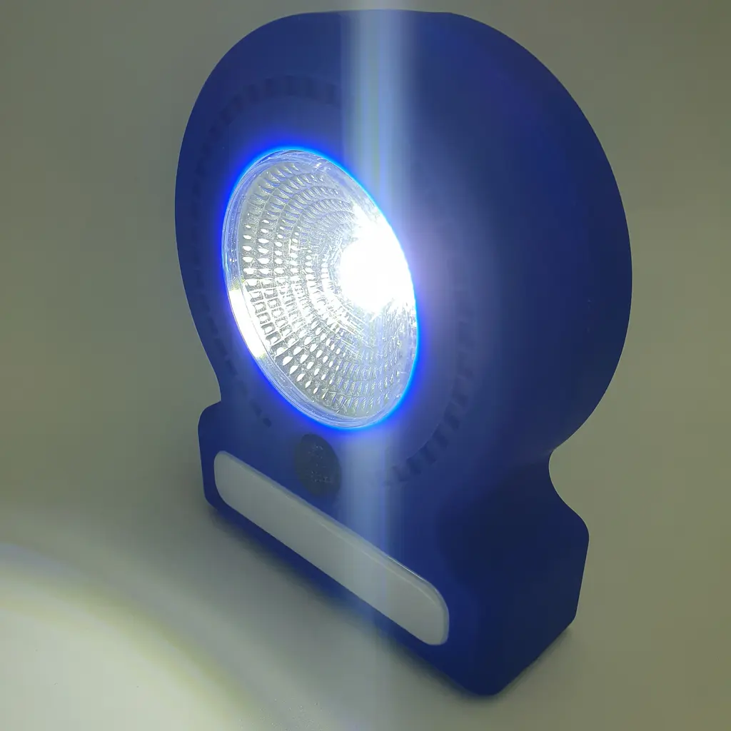 Ліхтар кемпінговий 3 режими COB, 8SMD(white), 5SMD(red) магніт та гак для підвіски 3хАА лампа 11см UKC 037-A синій - фото 3
