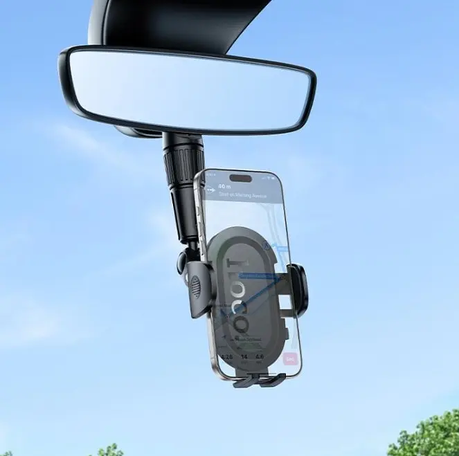 Холдер Hoco H88 Rally ultra-thin car holder(rear view mirror) чорний - фото 5