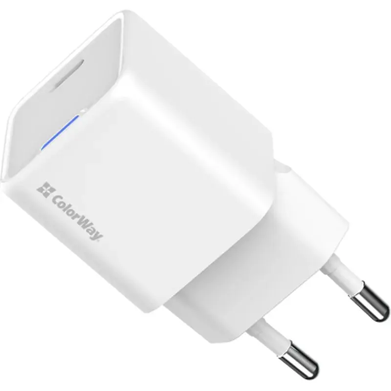 Зарядний пристрій ColorWay GaN Mini 25W PD Port PPS USB-C white (CW-CHS052PD-WT) - фото 3
