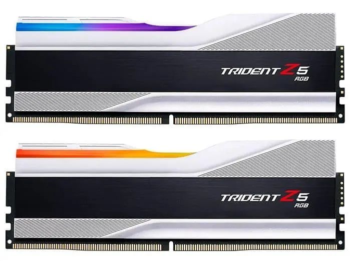 Модуль пам'яті G.Skill DDR5 64GB (2x32) 6400 Trident Z5 RGB Silver (F5-6400J3239G32GX2-TZ5RS)