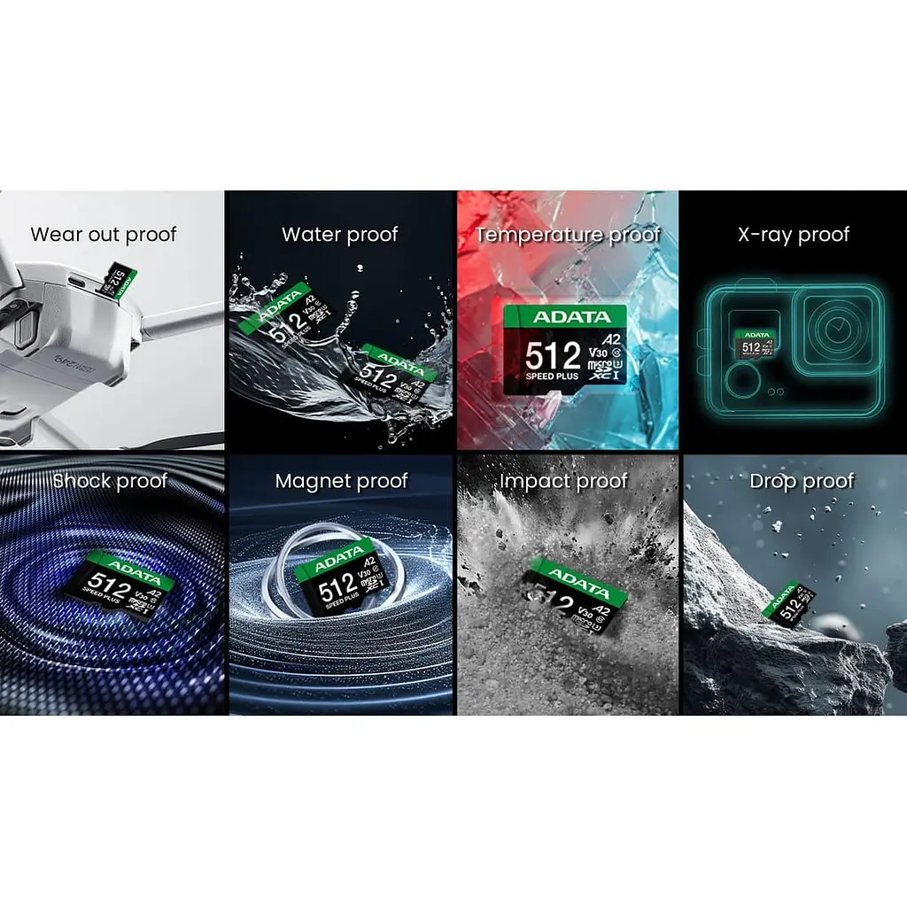Карта пам'яті Adata microSDXC (UHS-1 U3) A-DATA SPEED PLUS 256Gb Class 10 V30 A2 (R-180Mb/s W160Mb/s) (adapter SD) (UD256GUI3V30A2SP-RA1) - фото 4