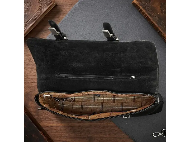 Чоловічий портфель із натуральної шкіри Italico 9225G-38 Чорний 38x29x7 см TONY PEROTTI sum0029079 - фото 2