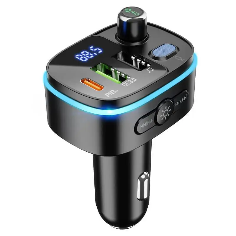 Автомобильный адаптер HOCO Fast car BT FM transmitter E62 2USB и 1Type-C 20W - фото 5