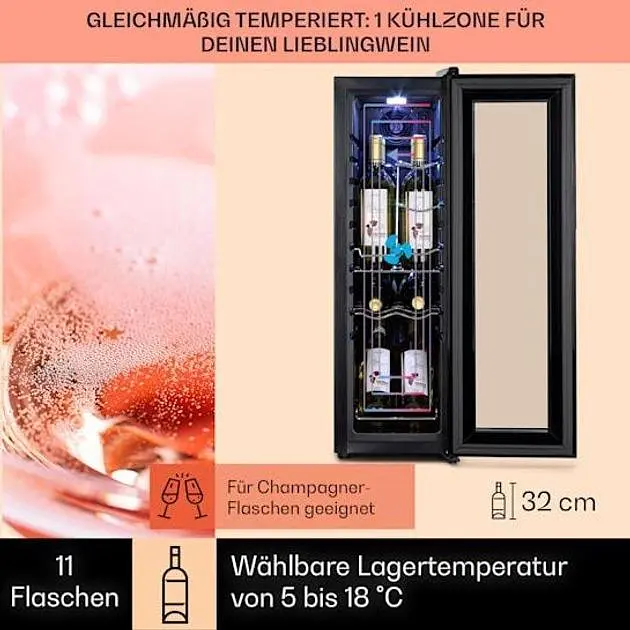 Винный холодильник Klarstein Shiraz 12 Slim Uno (10034625) - фото 3