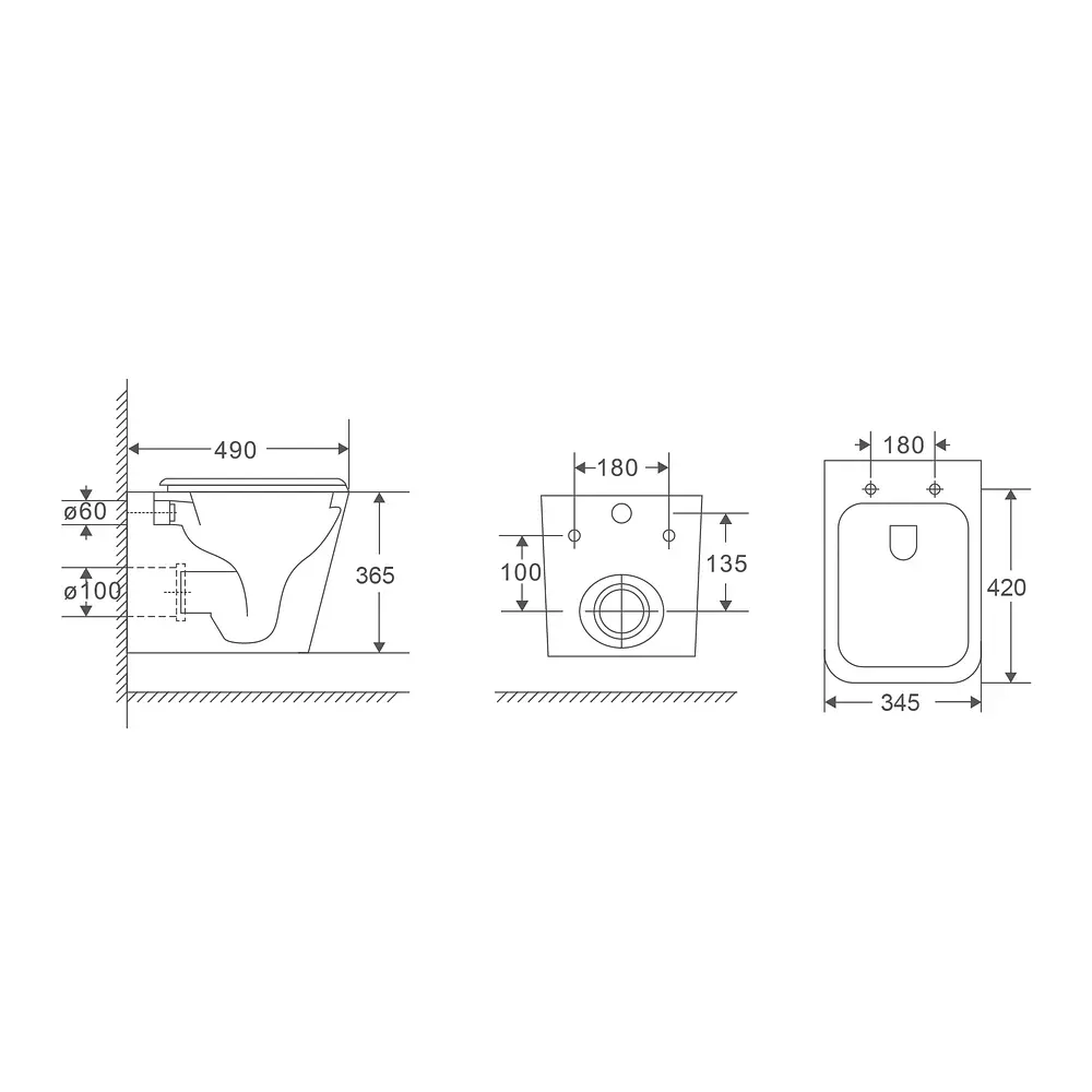 Комплект Grohe Set унітаз Quadro-0301-R + Інсталяція Grohe Rapid Sl 38772001 38772001QUADRO0301R, Білий - фото 7