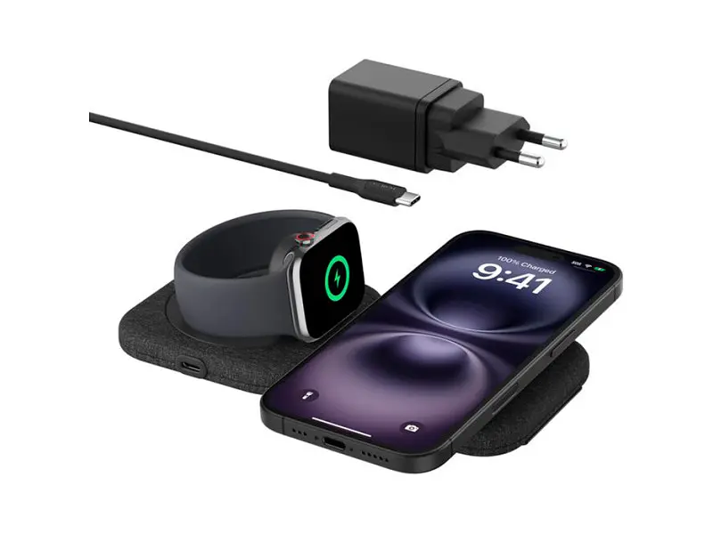 Бездротовий зарядний пристрій Belkin BoostCharge Pro 2in1 Qi2 Black (WIZ026VFBK) - фото 3
