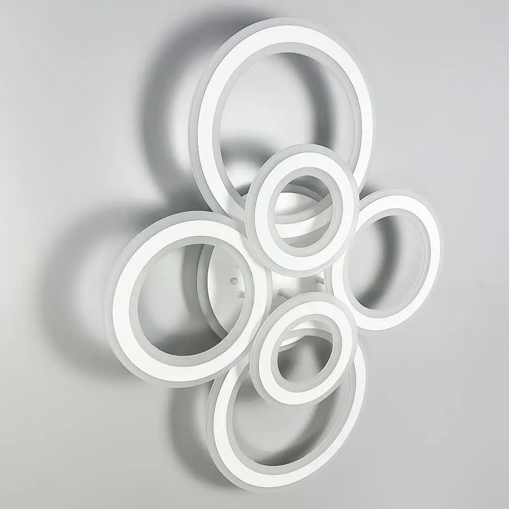 Потолочные люстры на 6 колец в белом корпусе 63×80 см | Ст. A 2763/2+2+2 RGB WT | Line F - фото 7