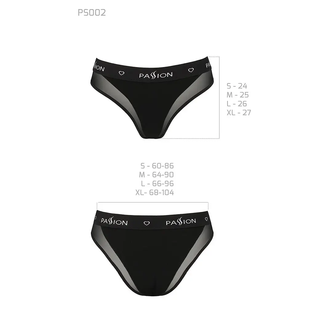 Трусики з прозорою вставкою Passion PS002 PANTIES S, black - фото 6