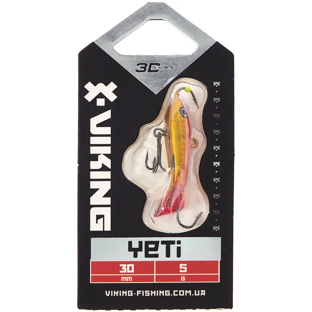 Балансир Viking Fishing Yeti Ice Jig 30mm 5.0g #8 Candle Flame - фото 2